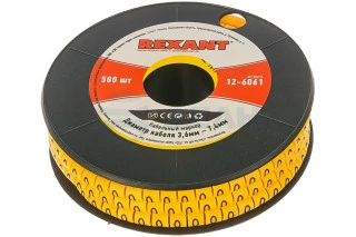 Маркеры на кабель, ø 3,6...7,4 мм, цифры 0-9, комплект 10 роликов (EC-2) (12-6061) (REXANT)