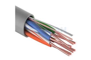 Кабель «витая пара» U/UTP, CCA, CAT 5e, PVC, 4PR, 24AWG, INDOOR, SOLID, серый, 305м (01-0043-2) 305м (PROCONNECT)